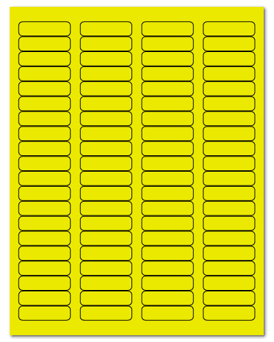 1.75" X 0.5" Fluorescent Yellow Sheets