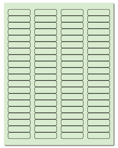 1.75" X 0.5" Pastel Green Sheets