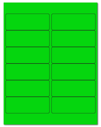 4" X 1.5" Fluorescent Green Sheets