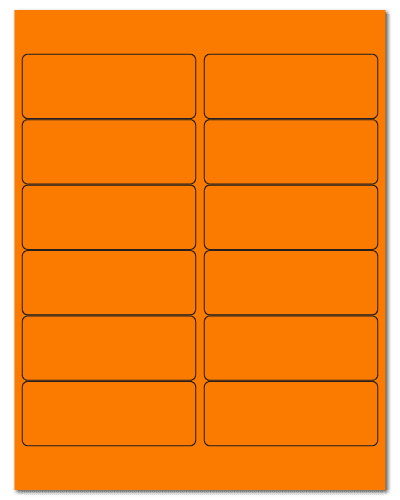 4" X 1.5" Fluorescent Orange Sheets