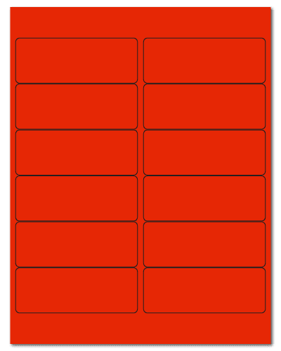 4" X 1.5" Fluorescent Red Sheets