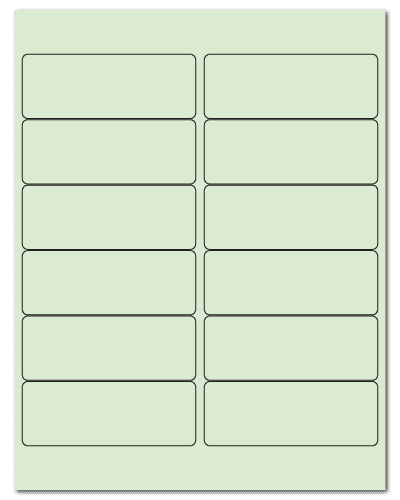 4" X 1.5" Pastel Green Sheets