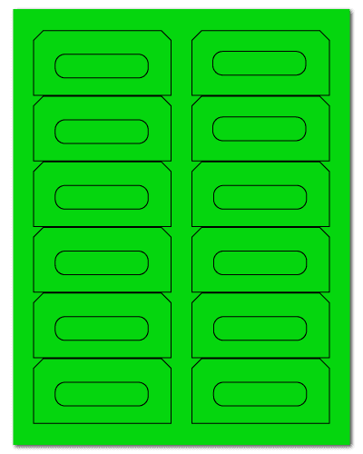 3.5" X 1.625" Fluorescent Green Sheets