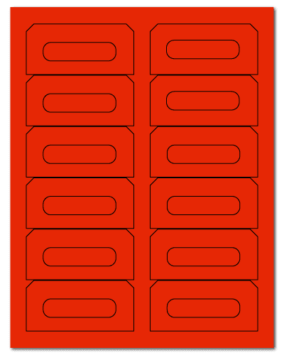 3.5" X 1.625" Fluorescent Red Sheets