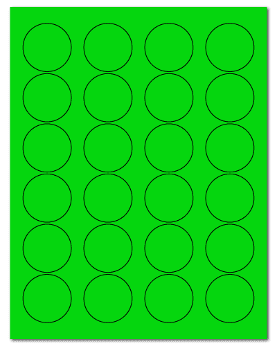 1.625" Dia. Fluorescent Green Sheets