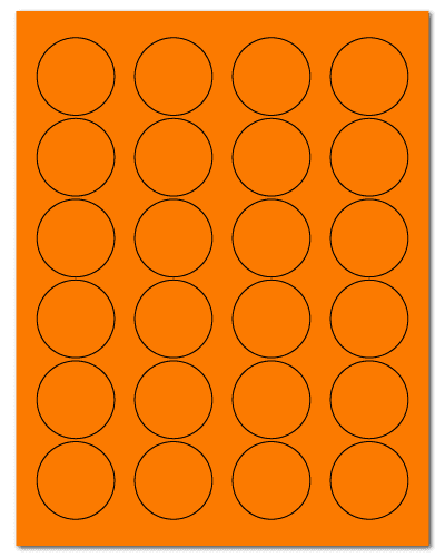 1.625" Dia. Fluorescent Orange Sheets
