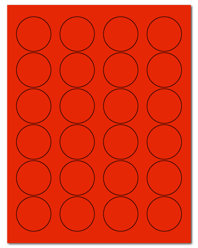 1.625" Dia. Fluorescent Red Sheets