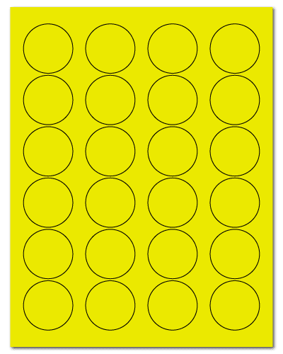 1.625" Dia. Fluorescent Yellow Sheets
