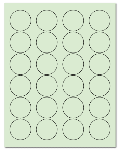 1.625" Dia. Pastel Green Sheets