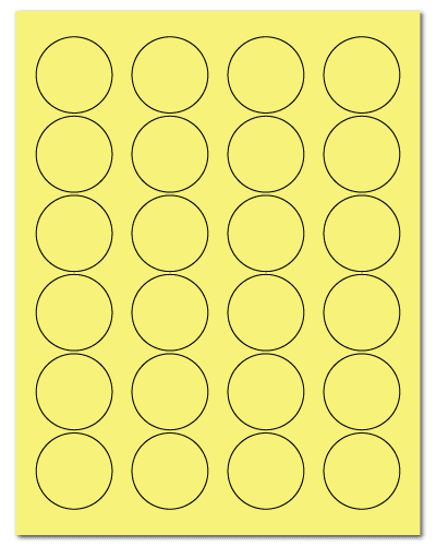 1.625" Dia. Pastel Yellow Sheets