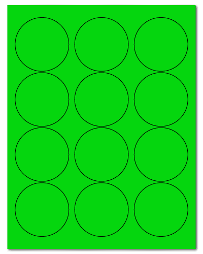 2.5" Dia. Fluorescent Green Sheets