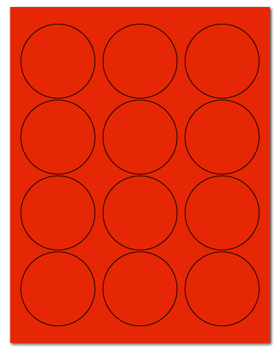 2.5" Dia. Fluorescent Red Sheets
