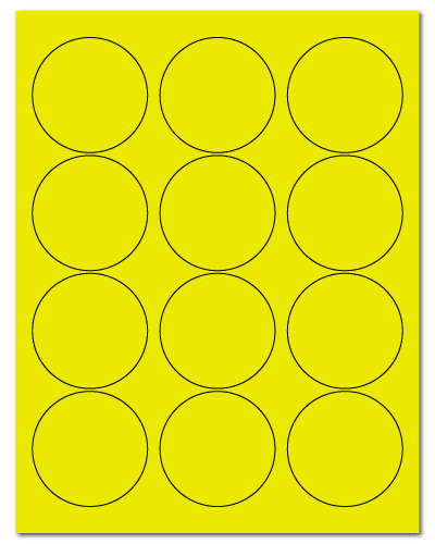 2.5" Dia. Fluorescent Yellow Sheets
