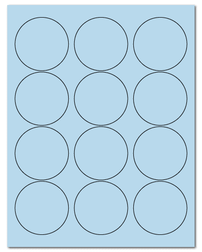2.5" Dia. Pastel Blue Sheets