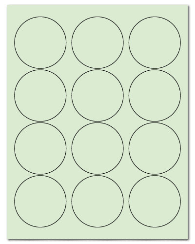 2.5" Dia. Pastel Green Sheets