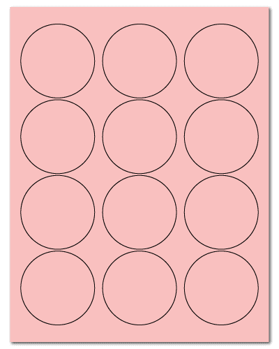 2.5" Dia. Pastel Pink Sheets