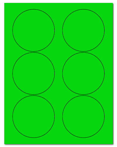 3.33" Dia. Fluorescent Green Sheets