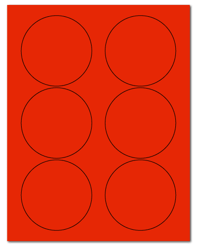 3.33" Dia. Fluorescent Red Sheets