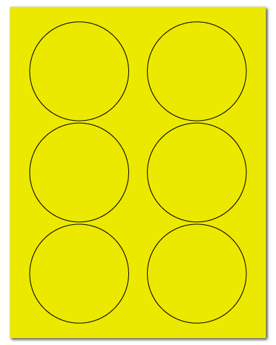 3.33" Dia. Fluorescent Yellow Sheets