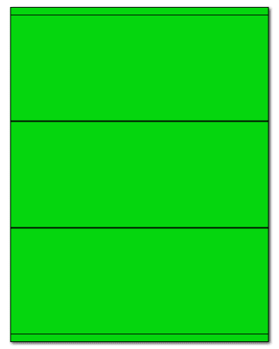 8.5" X 3.5" Fluorescent Green Sheets