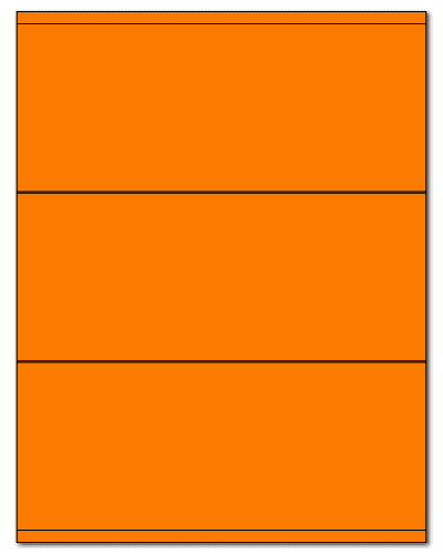 8.5" X 3.5" Fluorescent Orange Sheets