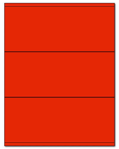 8.5" X 3.5" Fluorescent Red Sheets
