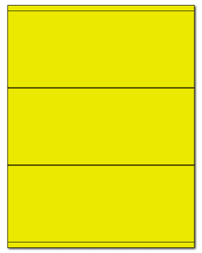 8.5" X 3.5" Fluorescent Yellow Sheets