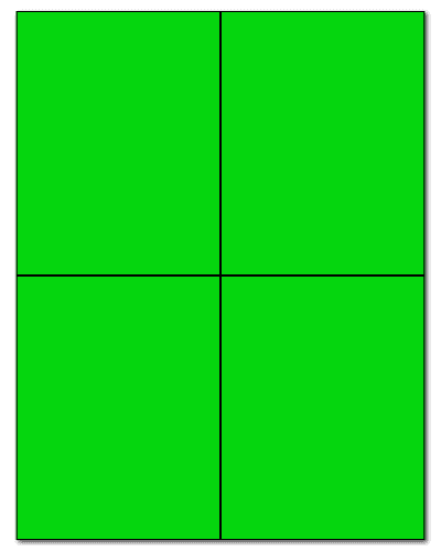 4.25" X 5.5" Fluorescent Green Sheets