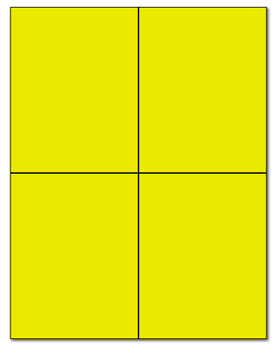 4.25" X 5.5" Fluorescent Yellow Sheets
