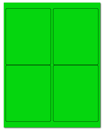 4" X 5" Fluorescent Green Sheets