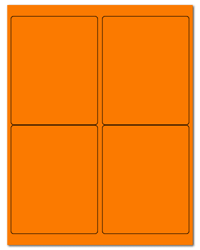4" X 5" Fluorescent Orange Sheets