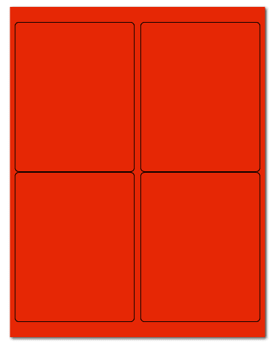 4" X 5" Fluorescent Red Sheets