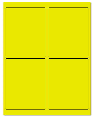 4" X 5" Fluorescent Yellow Sheets