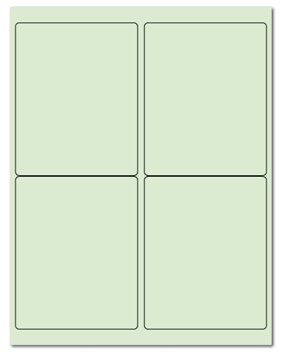 4" X 5" Pastel Green Sheets