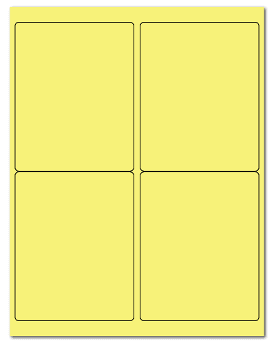 4" X 5" Pastel Yellow Sheets