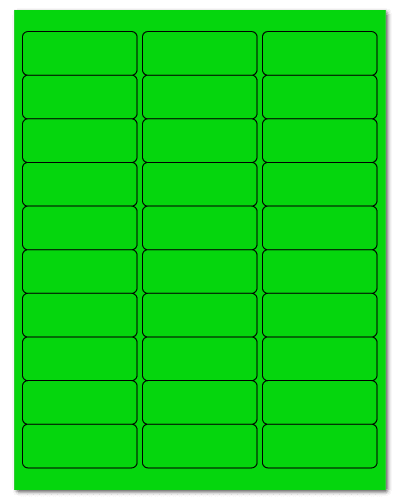 2.625" X 1" Fluorescent Green Sheets