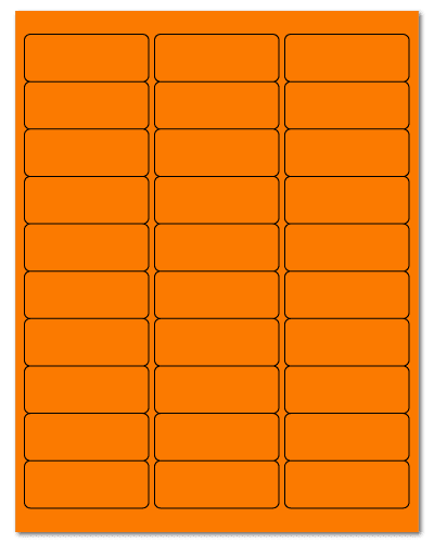 2.625" X 1" Fluorescent Orange Sheets