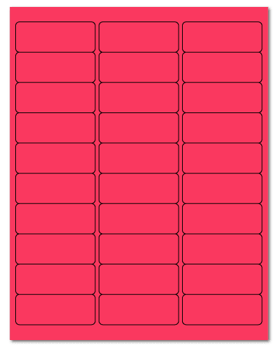 2.625" X 1" Fluorescent Pink Sheets