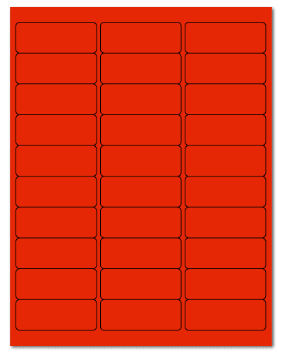 2.625" X 1" Fluorescent Red Sheets