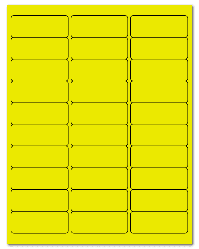 2.625" X 1" Fluorescent Yellow Sheets