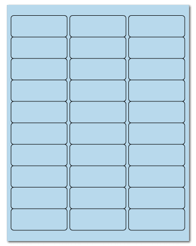 2.625" X 1" Pastel Blue Sheets