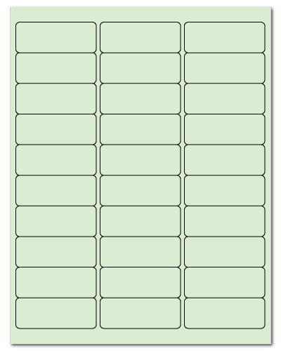 2.625" X 1" Pastel Green Sheets