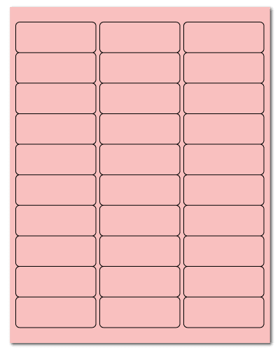 2.625" X 1" Pastel Pink Sheets