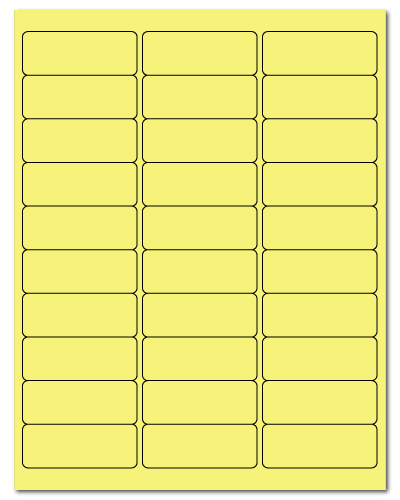 2.625" X 1" Pastel Yellow Sheets
