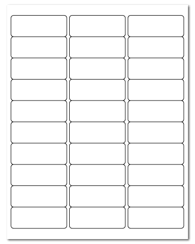 2.625" X 1" 30 Labels per Sheet
