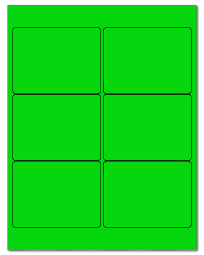 4" X 3" Fluorescent Green Sheets