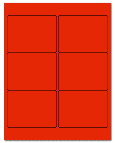 4" X 3" Fluorescent Red Sheets