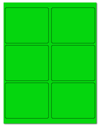 4" X 3.25" Fluorescent Green Sheets