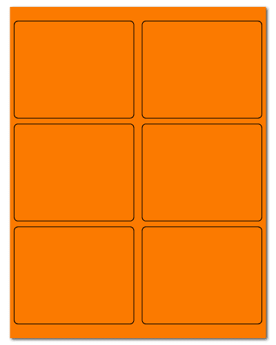 4" X 3.25" Fluorescent Orange Sheets