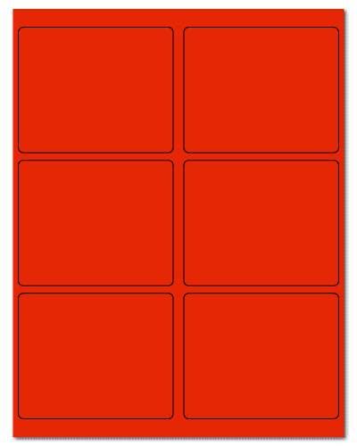4" X 3.25" Fluorescent Red Sheets
